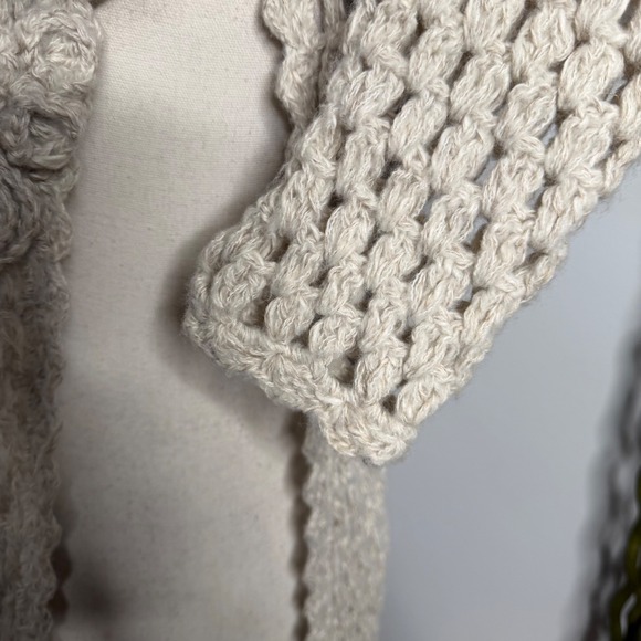 Anthropologie Far Away From Close Cardigan Sweater Duster Floral Doily Cream XS - Picture 10 of 14